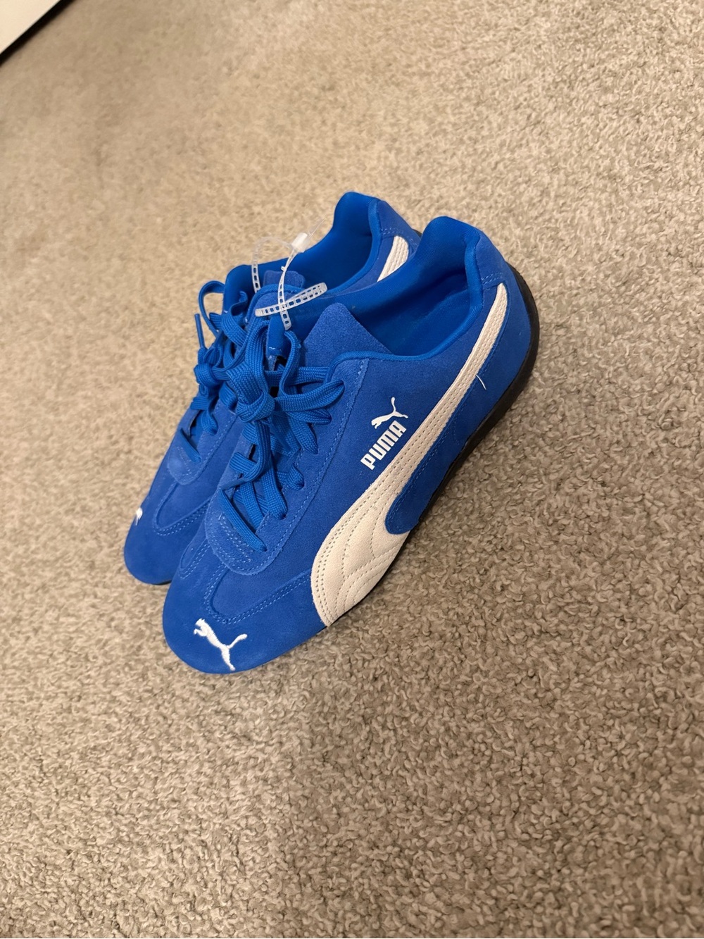 Puma Royal Blue Suede Sneakers with White Formstrip - Picture 2 of 5